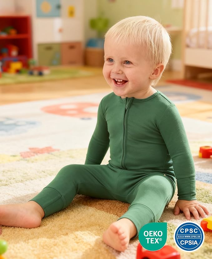 Footless Pajamas Baby Boy Girls, Viscose from Bamboo Baby Pajamas, Two Way Zipper Sleepers, Newborn Pjs