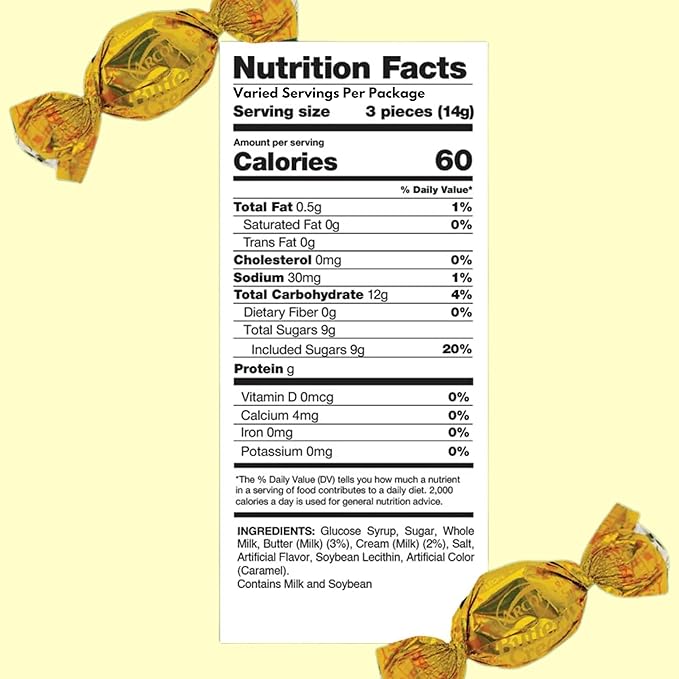 Butter Cream Hard Candy - 3 lbs - Classic Butter n' Cream Old School Butterscotch Hard Candies - Bulk American Vintage Candy Assortment - Individually Wrapped, 48 oz.