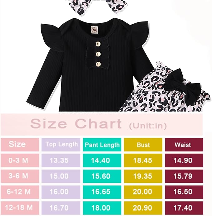 GDTOGRT Baby Girl Clothes Newborn Infant Outfits Ruffle Romper+ Floral Pants + Cute Headband Sets for Girls