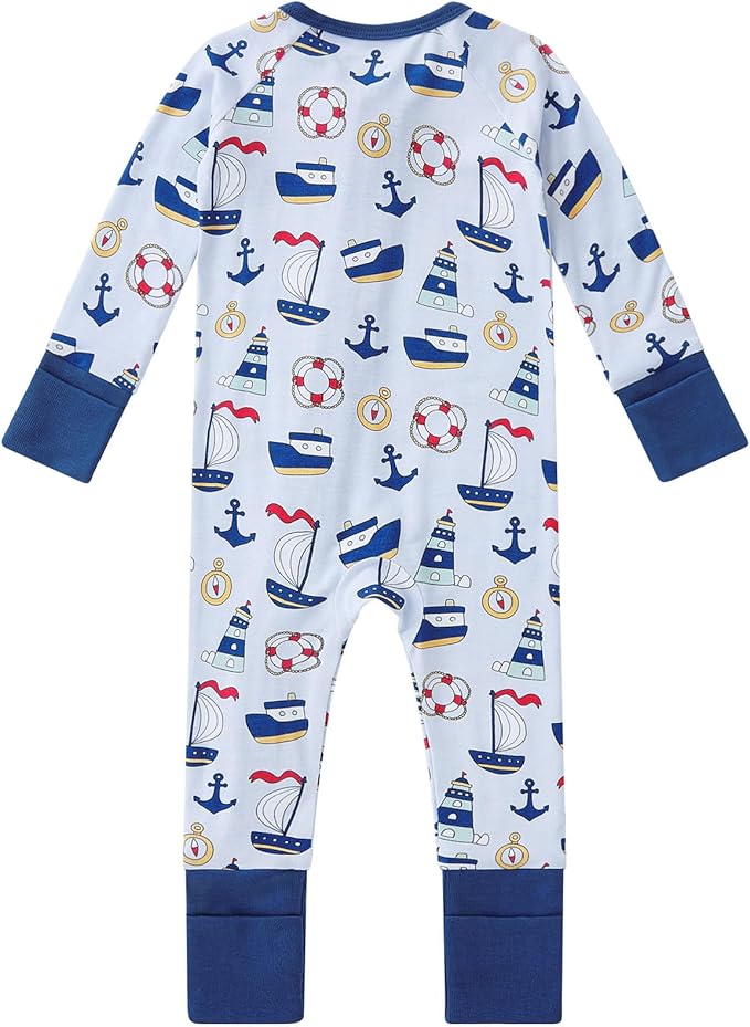 pureborn Baby Infant Boys Girls Sleeper Snug Fit Viscose from Bamboo Pajamas 0-24 Months