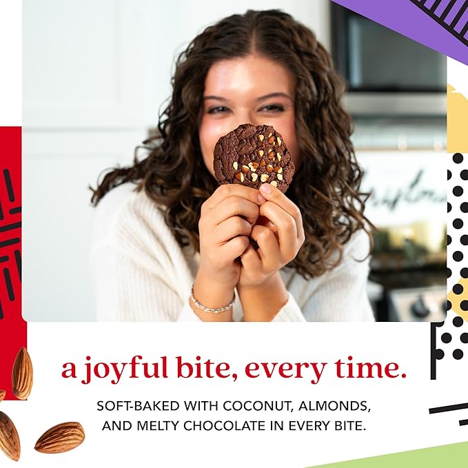 David's Cookies Fresh Baked Decadent Jumbo Almond Gourmet Cookies – 2lb Gift Basket Tin with 8 Large Almond Cookies – Bakery-Style Soft and Chewy Dessert for Holidays, Birthdays, Thank You Gifts