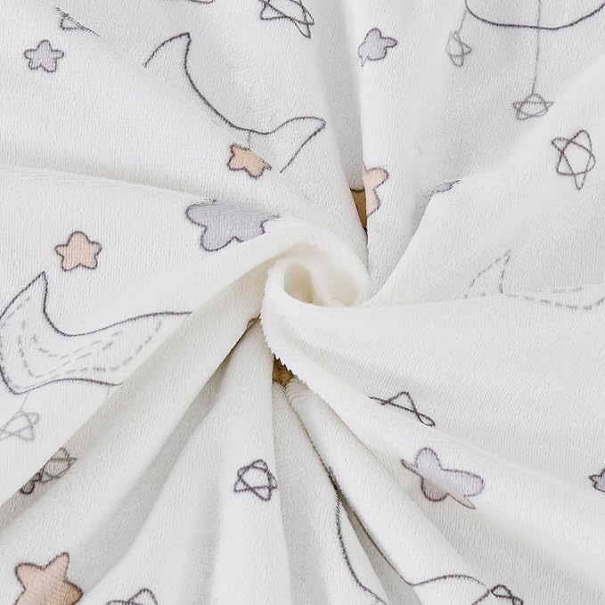 CREVENT 30"X40" Cozy Soft Warm Fleece Baby Blanket for Girls Boys, Newborn Essentials for Infant, Baby Shower Receiving Gift - Mink Blanket 75X100cm + Hugging Bunny