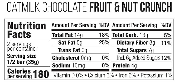Taza Chocolate Organic Oat Milk Chocolate Bar, Fruit & Nut, 2.5 Ounce (10 Count), Vegan