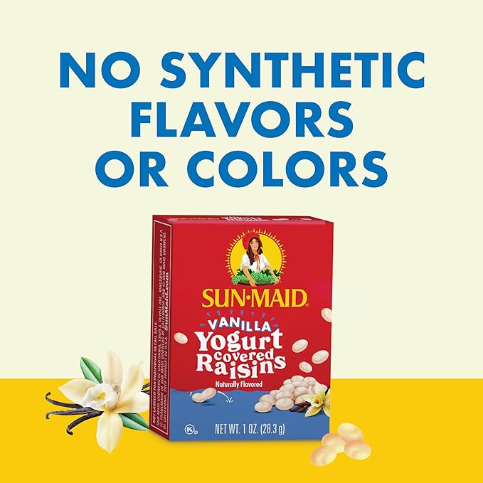 Sun-Maid Vanilla & Chocolate Yogurt Coated Raisins Variety Pack - (36 Pack) 0.5 oz Mini Snack-Size Bag - Yogurt Covered Dried Fruit for Lunches and Back to School Snacks (Amazon Exclusive)