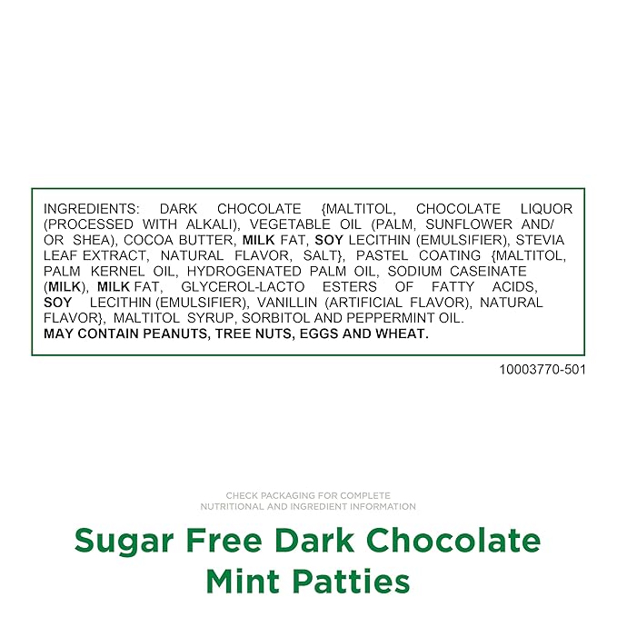 RUSSELL STOVER Sugar Free Dark Chocolate Mint Patties Candy, 2 oz. bag (Pack of 10)