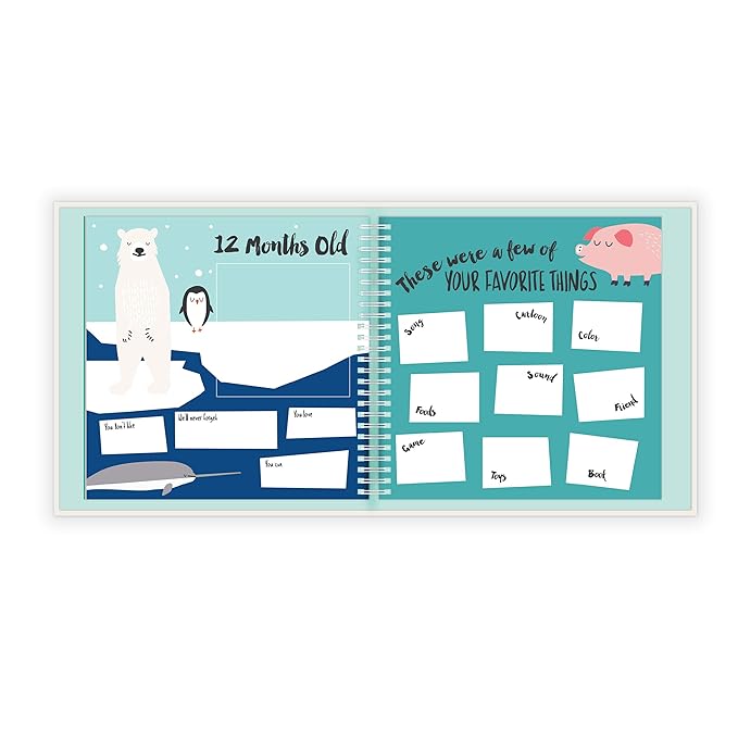 Lucy Darling Little Animal Baby Memory Book – First 5 Years Keepsake Journal & Photo Album for Baby Boy/Girl, Gender-Neutral Milestone Book, Thoughtful Gift for New Moms