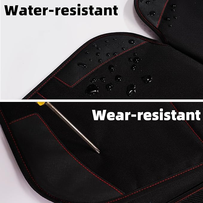 Car Seat Protector, Non-Slip Rubber Padded Backing Seat Protector for Child Seats, Waterproof Thickest Padding Car Seat Protector Under Baby Seat - No Imprint (Red-2pcs)
