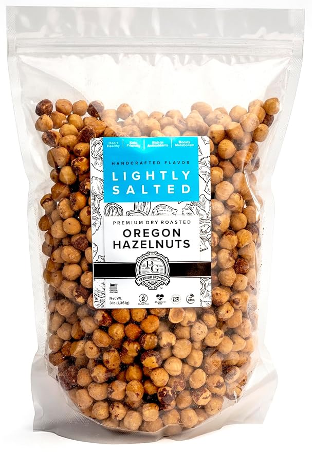 Oregon Farm To Table - Hazelnuts from Premium Growers - Dry Roasted - Lightly Salted – Kosher Certified (3lb, Lightly Salted)