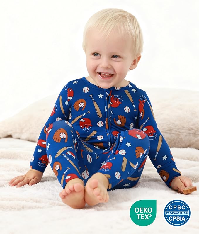 Footless Pajamas Baby Boy Girls, Viscose from Bamboo Baby Pajamas, Two Way Zipper Sleepers, Newborn Pjs
