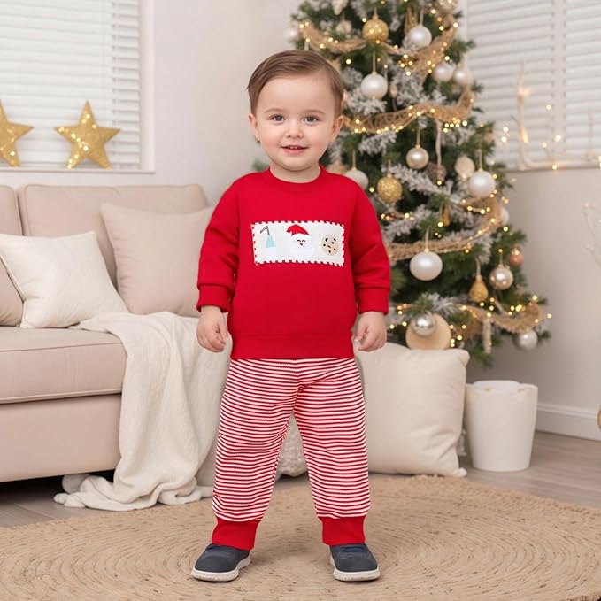 CIYCUIT Toddler Baby Boy Outfits Striped Sweatshirt Pants Clothes Set