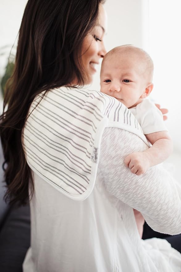 Copper Pearl Premium Baby Burp Cloths - 3-Pack Large Cotton Burp Cloths, Extra Soft Spit Up Rags with 3 Absorbent Layers, Perfect for Baby Boy and Baby Girl Gifts (21" x 10" Size, Chip Set)