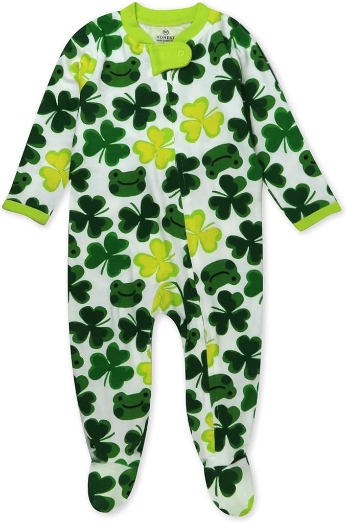 HonestBaby Baby Celebration Sleep & Play Footed One-Piece Pajama Sleeper 100% Organic Cotton