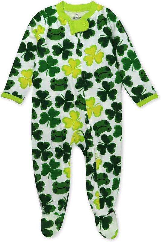 HonestBaby Baby Celebration Sleep & Play Footed One-Piece Pajama Sleeper 100% Organic Cotton