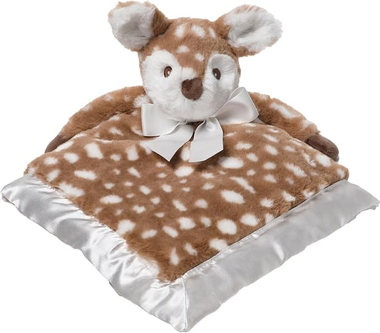 Bearington Collection Baby Lil’ Willow Snuggler - 15-Inch Woodland Fawn Plush Lovey, Security & Stuffed Animal Blanket for Babies