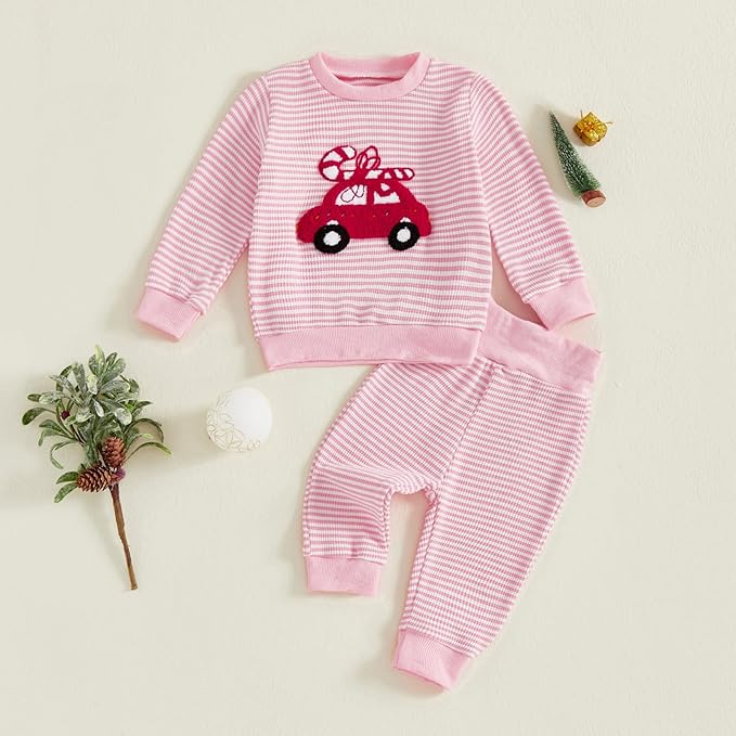 CIYCUIT Toddler Baby Boy Outfits Striped Sweatshirt Pants Clothes Set