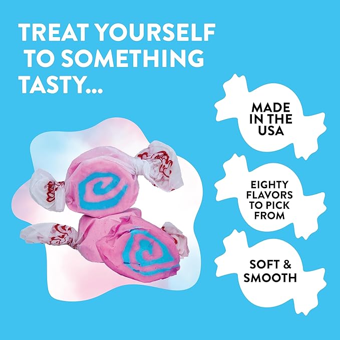 Taffy Town Saltwater Taffy, Cotton Candy, 2.5Lb