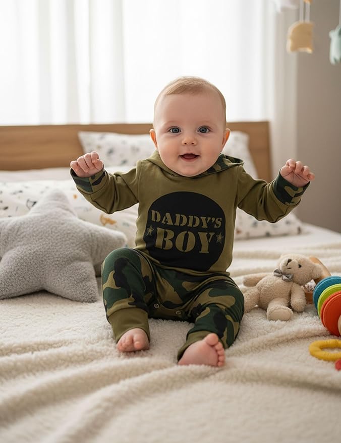 Fommy Newborn Baby Boy Clothes Plaid Letter Print Long Sleeve Hoodies + Long Pants 2PCS Fall Winter Outfits Set