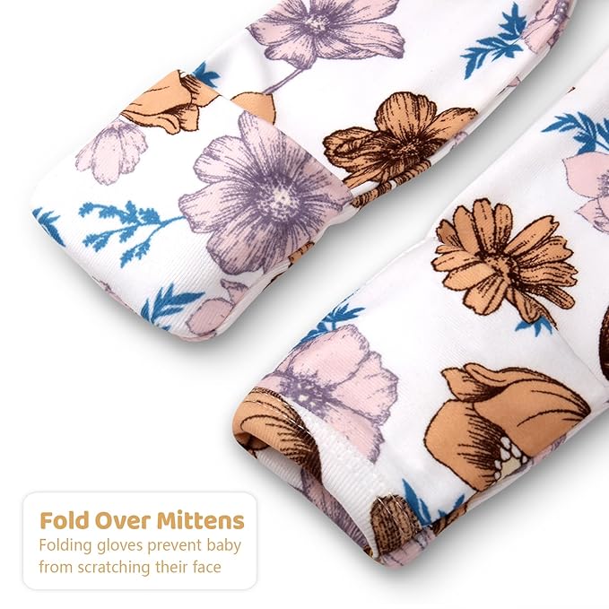 Newborn Baby Girl Gown 0-6 Months, Super Soft Newborn Sleepers Gown, Long Sleeve Infant Nightgown for Girls, Baby Girl Outfit Essential with Headband Set Orange Yellow