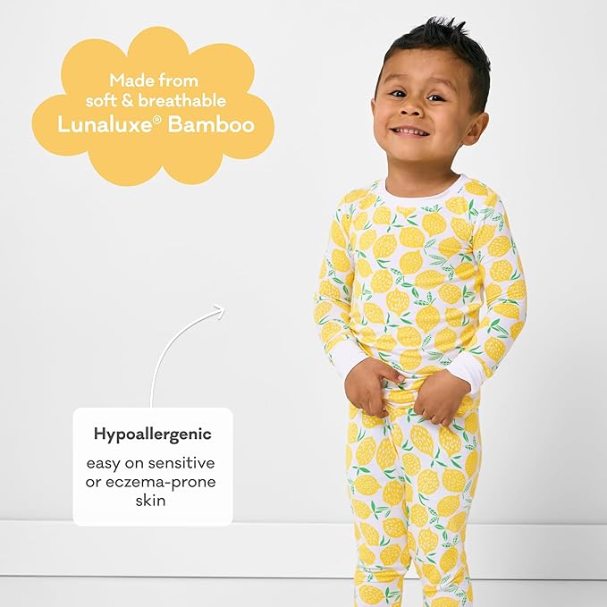 Little Sleepies Two-Piece Pajama Set for Boys & Girls, Soft Viscose from Bamboo Toddler Pajamas for Kids, Family Matching PJs