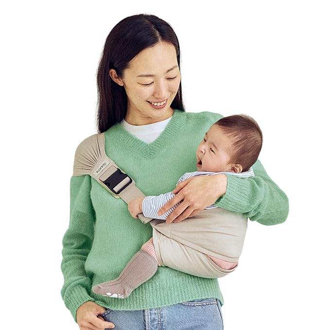 Konny Baby Carrier Hip Seat, Dual Support IHDI Certified with Two Safety Pads, Adjustable Wraps Sling Wearable One Size Fits All, Baby Essentials for 6 to 48 Months up to 44 lbs -Grey Beige