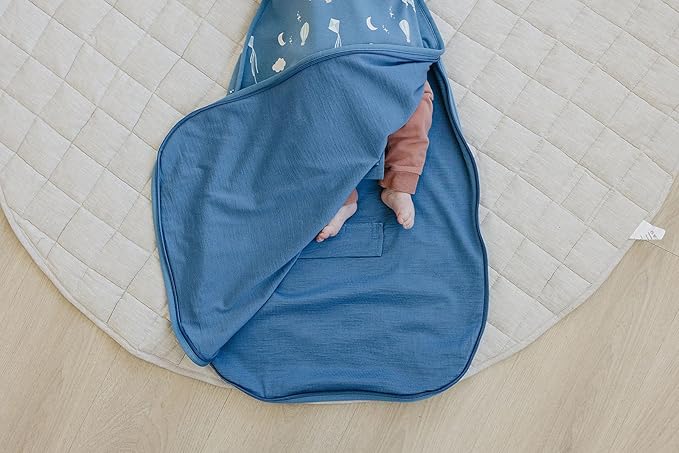 Woolino 4 Season Baby Sleep Sack - Ultimate Baby Sleeping Bag - Merino Wool and Organic Cotton Two-Way Zipper Adjustable Universal Size Sleep Sack (2-24 Months) - Hot Air Balloon