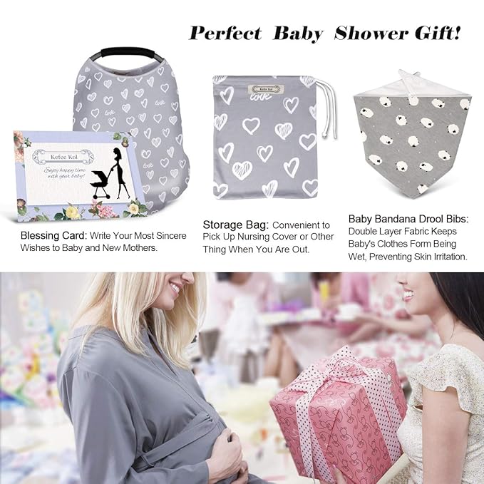 Baby Nursing Cover & Poncho - Multi-Use Privacy Cover for Baby Car Seat, Shopping Cart, Stroller