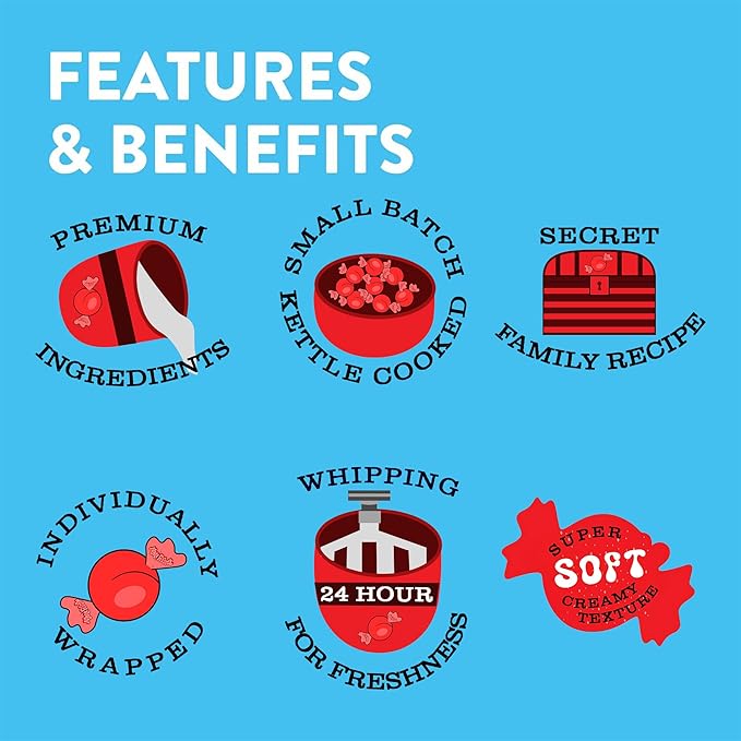 Taffy Town Saltwater Taffy- Apple Pie | Gourmet Taffy| Nougat-Style Candy| Soft & Delicious| Sumer Snack Treats| Party Good Candies| 2.5lbs