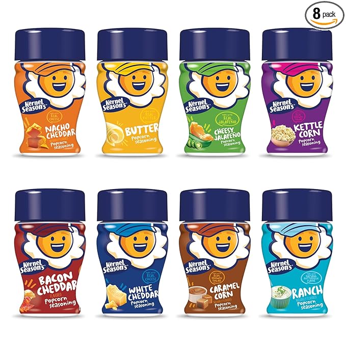Kernel Season's Popcorn Seasoning Mini Jars Variety Pack, 0.9 Ounce (Pack of 8)