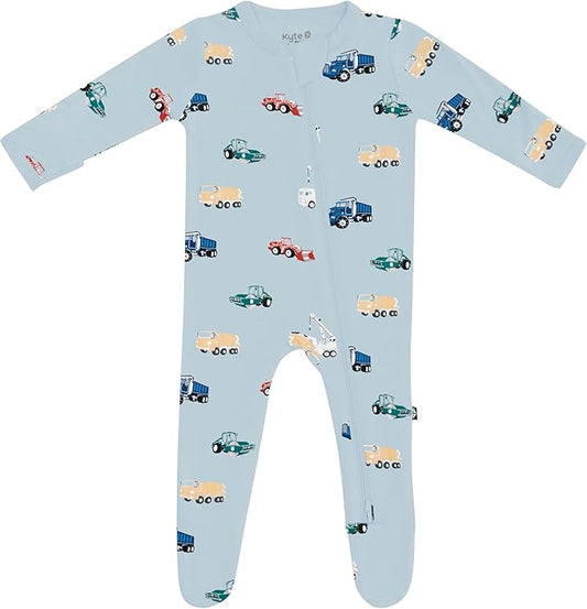 KYTE BABY Unisex Zipper Closure Footies, Rayon Made From Bamboo, 0-24 Months