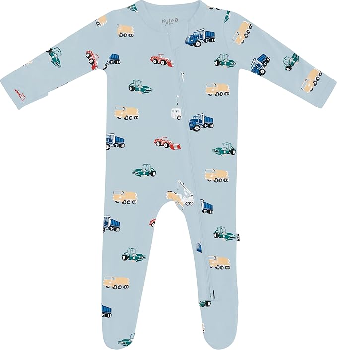 KYTE BABY Unisex Zipper Closure Footies, Rayon Made From Bamboo, 0-24 Months