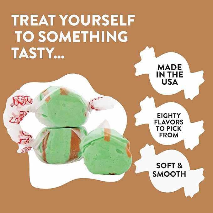 Taffy Town Candies- Pickle | Gourmet Taffy| Nougat-Style Candy| Soft & Delicious| Sumer Snack Treats| Party Good Candies| 2.5lbs