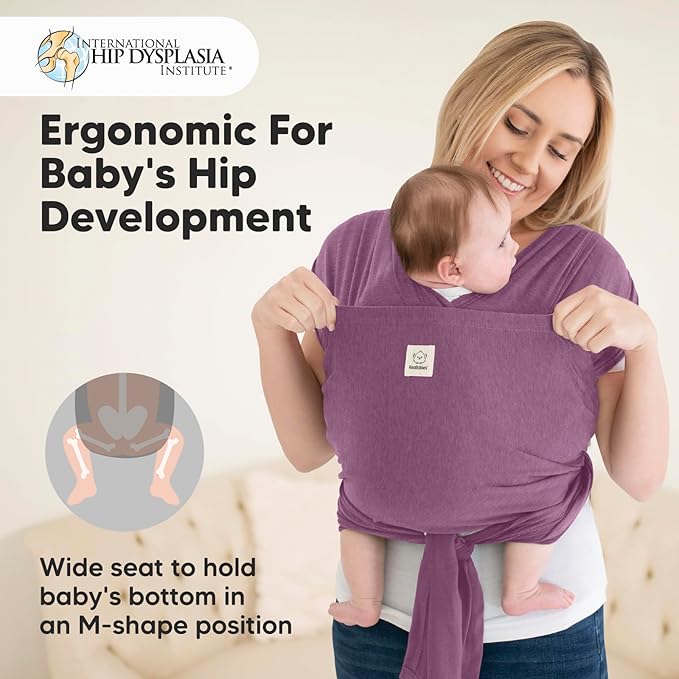 KeaBabies Baby Wrap Carrier Ring Sling - Easy to Wear, Adjustable D-Lite Baby Carrier Newborn to Toddler, Infant Carrying Shirt, Hands Free Bonding, Breathable Fabric Wearing Wrap (Dark Mauve)