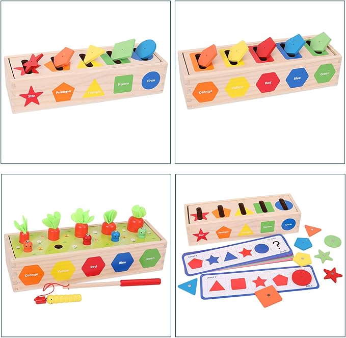 Montessori for Toddlers, Magnetic Color Shape Sorting Matching Box,Early Learning Toys,Wooden Educational Toy, Fine Motor Skills Toys for Boys Girls (New)
