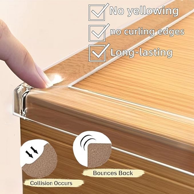 Clear Self Adhesive Edge,1.18in widthx78.8in Length,Door Edge Guard,Adhesive Edge Protector,Cabinet Door Protector Edge Guard,Clear Corner Protectors for Furniture(thk: 2mm)