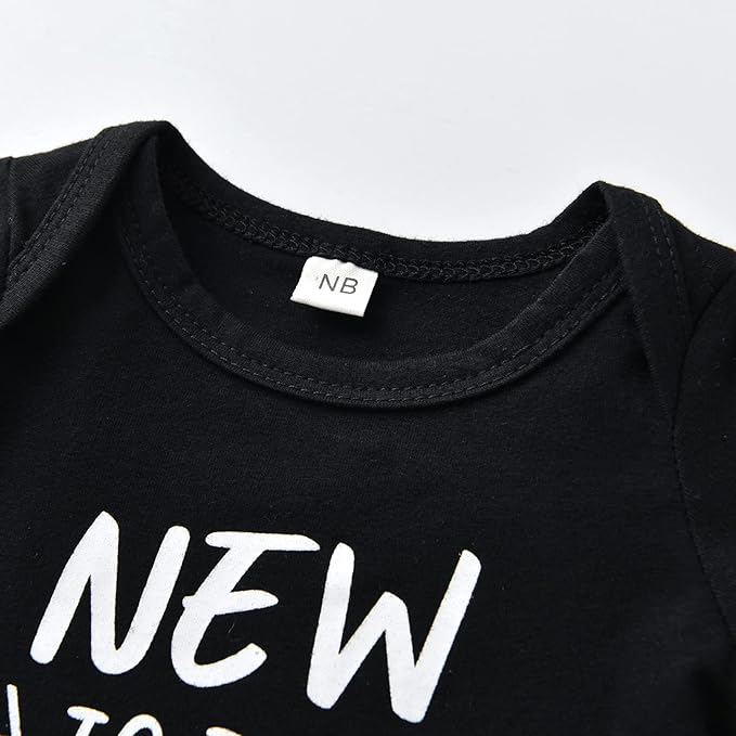 KuKitty Newborn Infant Baby Boy Clothes Long Sleeve Romper + Pants + Hat 3PCS Outfits Set