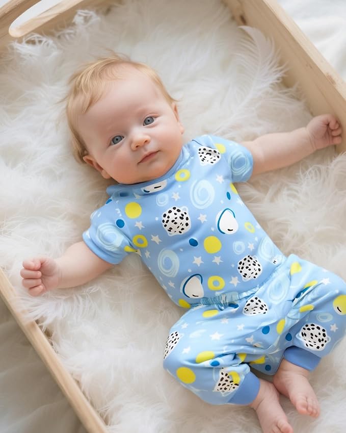 NZRVAWS Newborn Baby Boy Girl Clothes Unisex Infant Romper Pants Set Hat 4-Pack Outfits 0-12 Months 16 Pieces Toddler