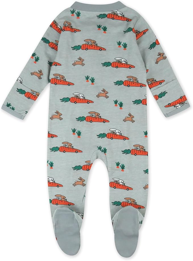HonestBaby Baby Celebration Sleep & Play Footed One-Piece Pajama Sleeper 100% Organic Cotton