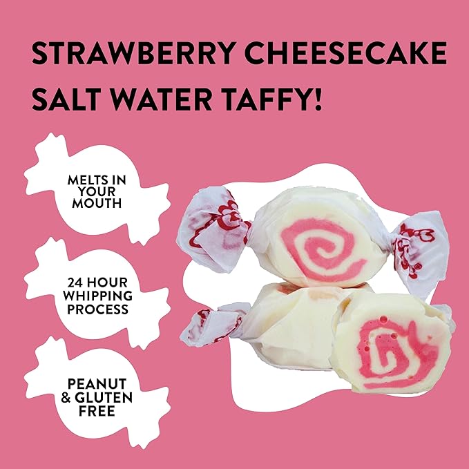 Taffy Town Saltwater Taffy, Strawberry Cheesecake, 40 Ounce