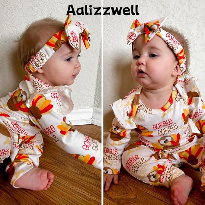Aalizzwell Preemie Newborn Infant Baby Girls Clothes Ribbed Romper Bodysuit Pants Set Fall Winter Outfits
