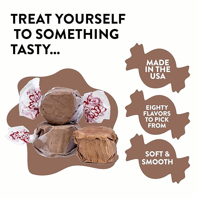 Taffy Town Saltwater Taffy- Chocolate | Gourmet Taffy| Nougat-Style Candy| Soft & Delicious| Snack Treats| Party Good Candies| 2.5lbs