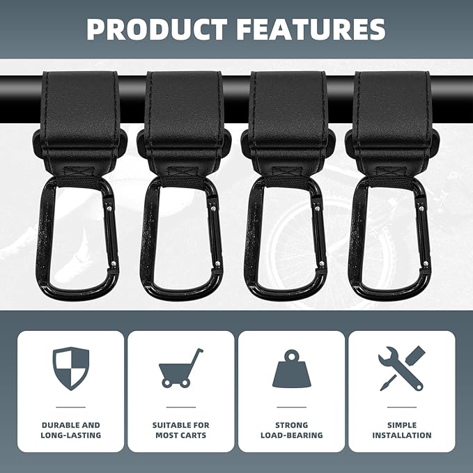 4 Pack UTV Hook for Hanging Headsets, Helmet and Goggles, Multipurpose Carabiners Clip Adjustable Hanger Hook for Electric Scooters Bicycle Stroller SXS Accessory