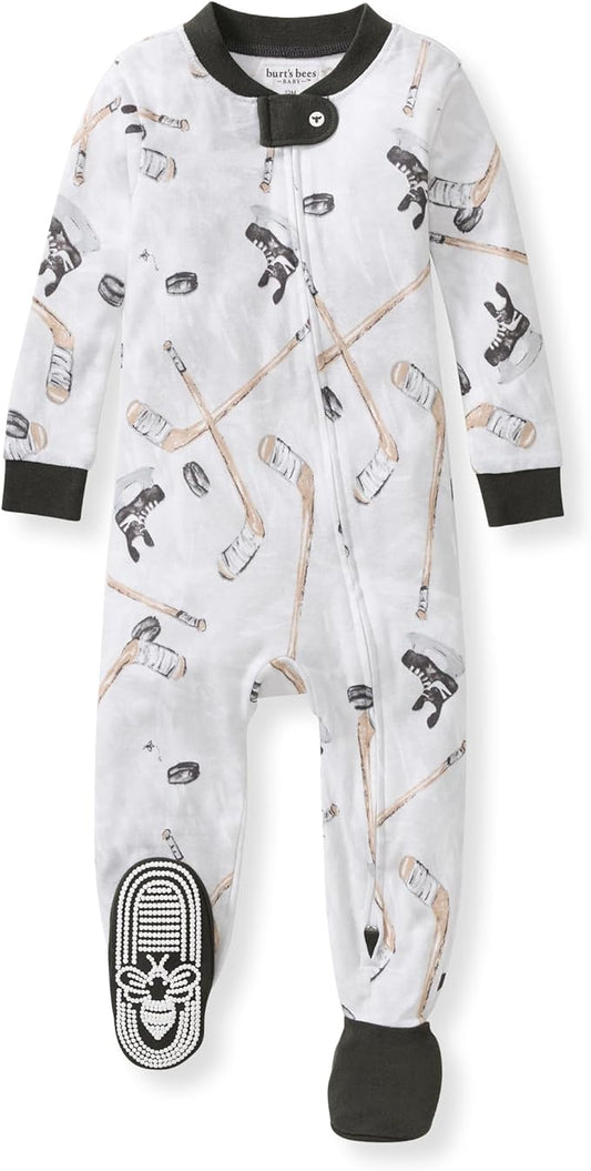 Burt's Bees Baby baby-boys Sleeper Pjs, 100% Organic Cotton, One-piece Footie, Zip Up Jumpsuit, Snug Fit Pajamas
