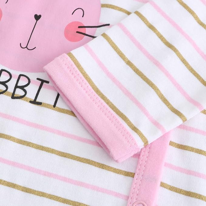 Kiddiezoom Baby Footed Cotton One-Piece Romper Jumpsuit Pajamas