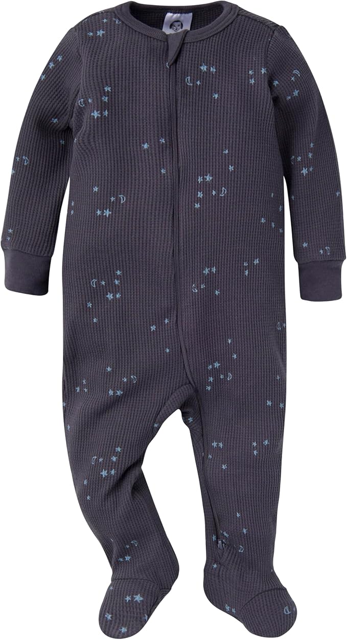 Gerber baby-girls 2-pack 2-way Zip Thermal Footed Sleep 'N Play