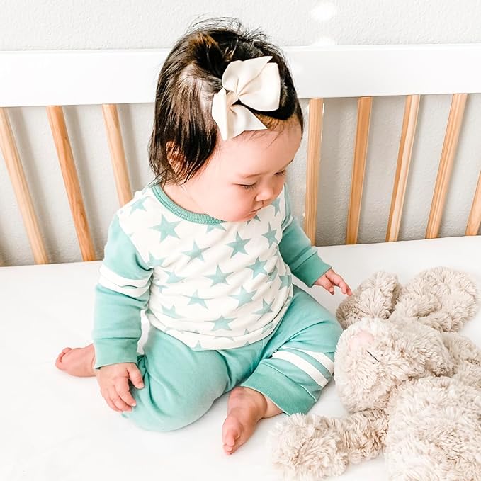 Babysoy Long Sleeve Unisex Lounge Set - Organic 2-Piece PJ Playwear Sets for Baby and Toddler