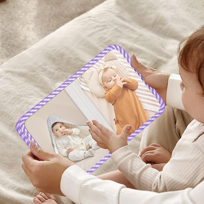 Fintie Baby Photo Album 4x6 Inch, 18 Photos My First Family Album Book with Soft Cloth Cover & Hook for Newborn/Toddlers/Kids/Baby Shower Memory Birthday Gifts, Dreamy Rainbow