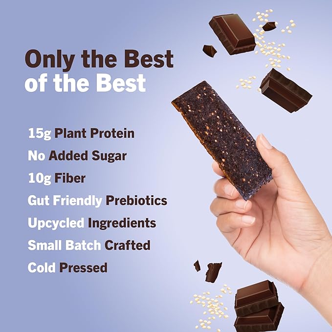 Amrita Nut Free Vegan Protein Bars (12 Count), Dark Chocolate Quinoa 15g Plant-Based Protein Bar, Peanut-Free, Gluten Free, and Dairy-Free, No Added Sugar, High Fiber, Healthy Snacks for Kids/Adults