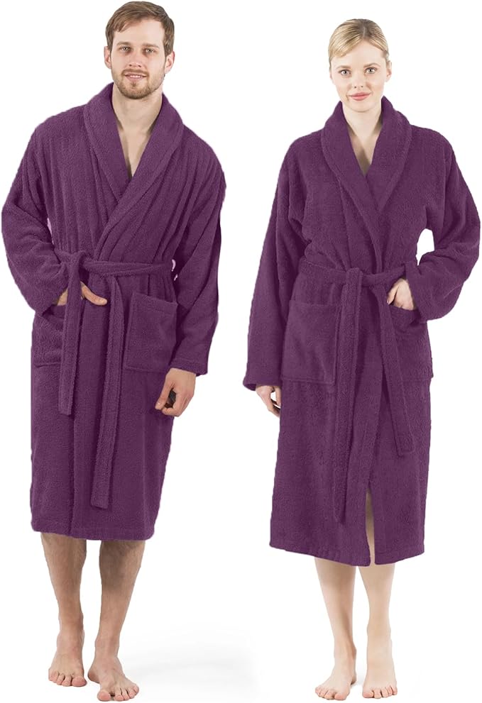 DAN RIVER Premium Cotton Terry Robes for Women and Men, Ultra Soft bathrobe with Adjustable Waist Belt and Pockets Pack of 1