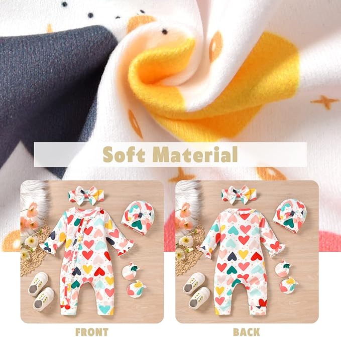 Aalizzwell Baby Girls Romper Outfit Fall Winter Clothes with Accessories