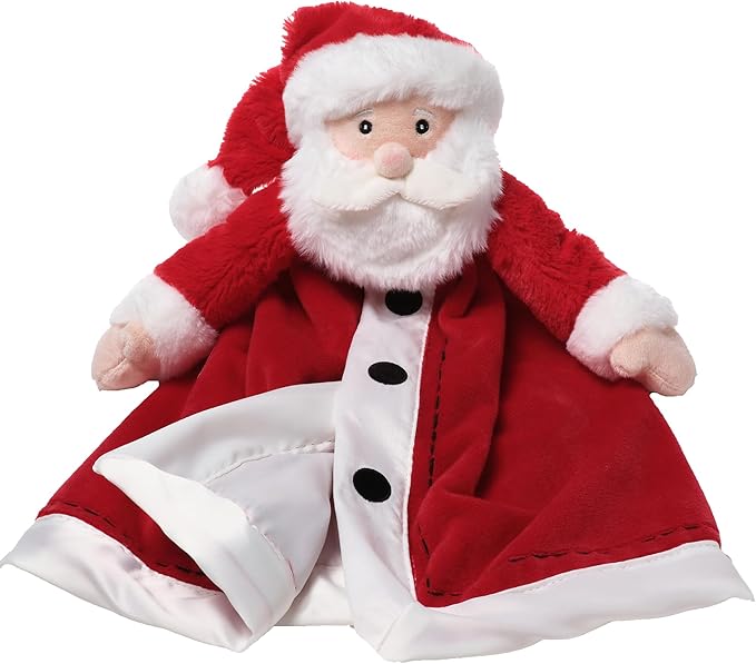 Bearington Baby Santa Snuggler, 15 Inch Plush Christmas Santa Claus Security Blanket Lovey for Babies, for Ages 0-3